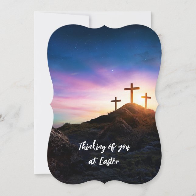 3 Crosses Thinking of You at Easter. Editable  (Front)
