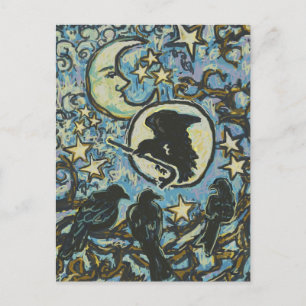 3 Crows at Dusk, Art Postcard for Crowbar