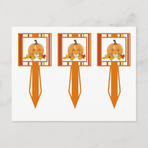 3 Cup Cake Picks Autumn Fall Pumpkin Baby Postcard