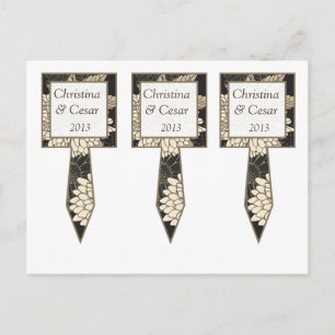 3 Cup Cake Picks Black Cream Daisies/Carnation Lea Postcard