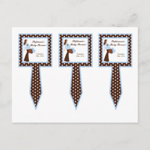 3 Cup Cake Picks Blue Mod Mum Polka Dots Invitation Postcard