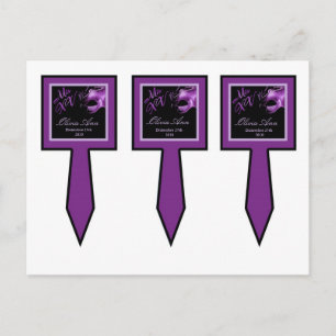 3 Cup Cake Picks Mis XV Purple Lilac Black Party Postcard