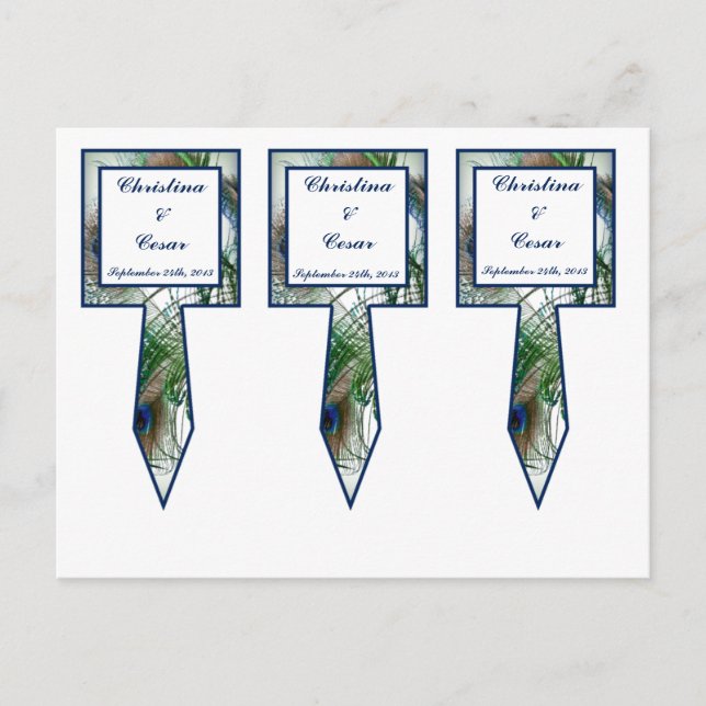 3 Cup Cake Picks Peacock Feathers Blue/Green Postcard (Front)