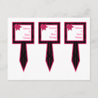 3 Cup Cake Picks Pink and Black Wild Flowers
