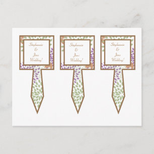 3 Cup Cake Picks Purple and Green Floral Postcard