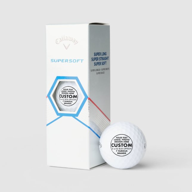 3 Custom Personalised Callaway Supersoft Golf Balls (Packaging)