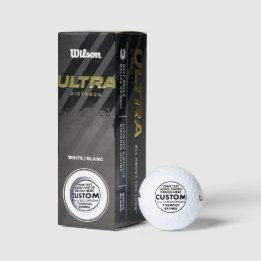 3 Custom Personalised Wilson Ultra 500 Distance Golf Balls
