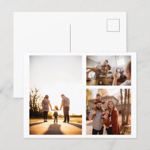 3 Custom Photo Collage Personalised Holiday Postcard