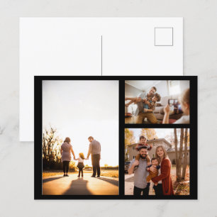3 Custom Photo Collage Personalised Holiday Postcard