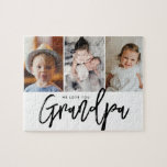 3 custom photos we love you grandpa puzzle gift<br><div class="desc">Celebrate Grandpa with a custom photo puzzle featuring three favourite family moments and the heartfelt message “We Love You,  Grandpa.” A thoughtful and interactive keepsake gift for Father's Day,  birthdays,  or just because.</div>