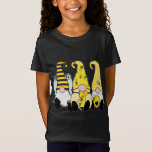 3 Cute Bee Gnomes Yellow Honey Bees Yellow Hats T-Shirt