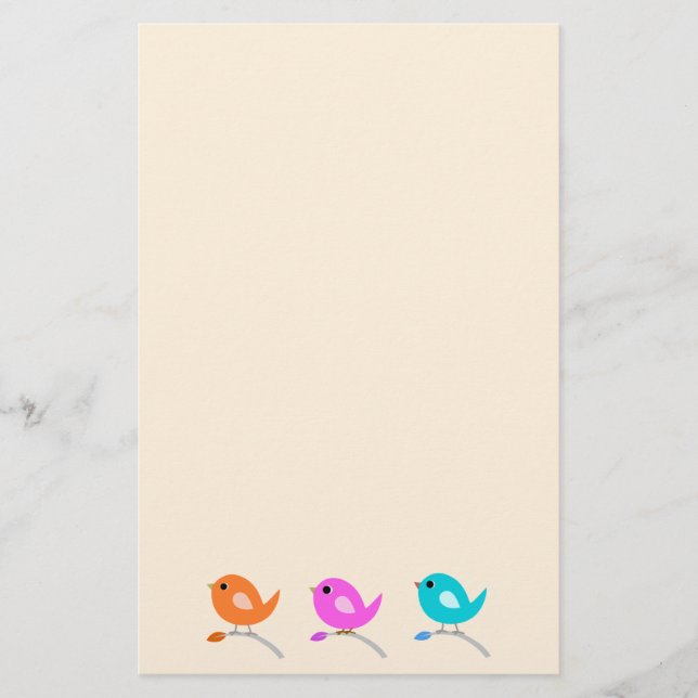 3 Cute Birds Stationery (Front)