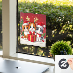 3 Cute Christmas cats illustration