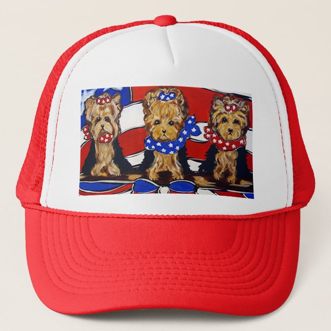 3 Cute Yorkies Cap (Front)