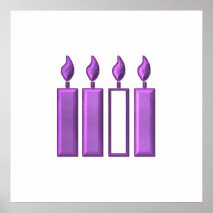 "3-D" Advent Wreath Candles Poster