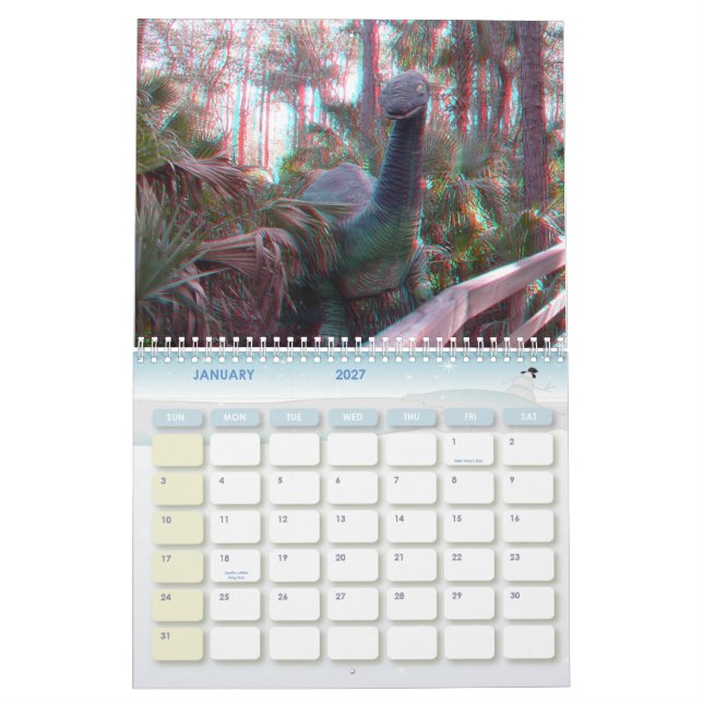 3-D Anaglyph Photo Calendar (Jan 2027)