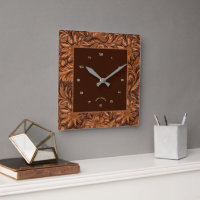 3-D Brown tooled leather floral pattern