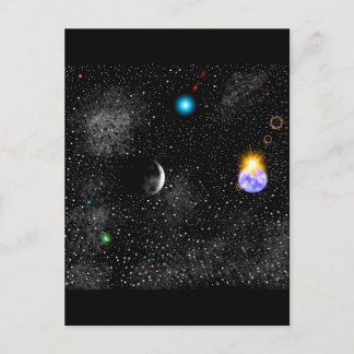 3-D Earth And Outerspace View Postcard