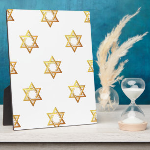 "3-D" Golden Star of David Plaque