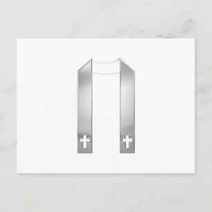 3-D Look Silver Priest's Stole Postcard