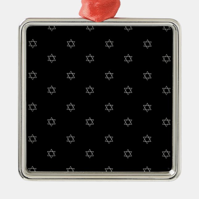 3-D Look Silver Star of David Metal Tree Decoration (Front)
