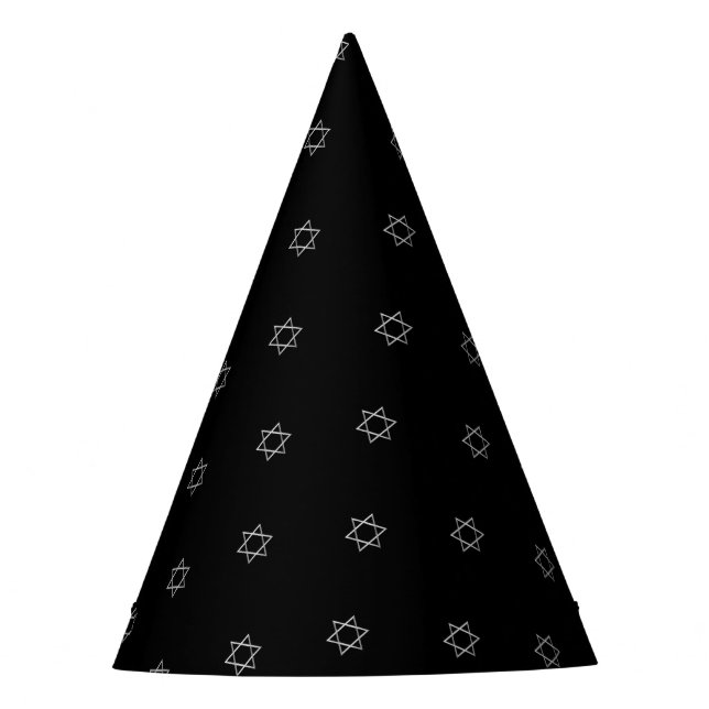 3-D Look Silver Star of David Party Hat (Front)