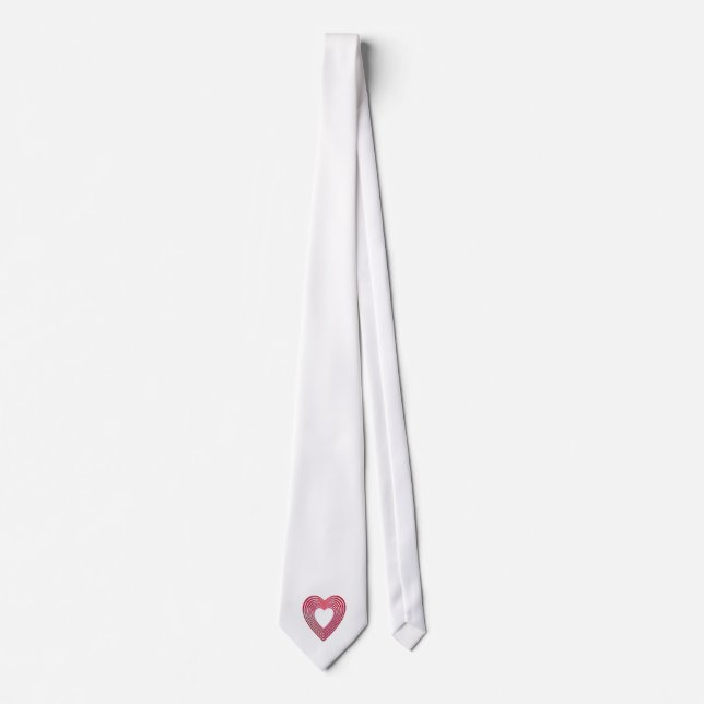"3-D" Red and Pink Hearts Tie (Front)