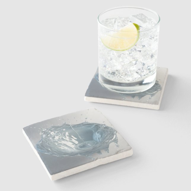 3-D Water Splash Stone Coaster (Side)