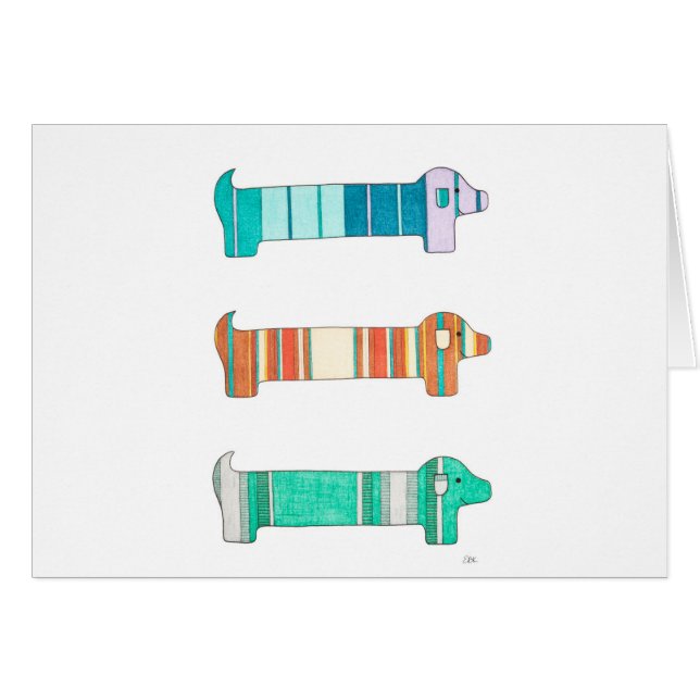 3 Dachshund Colour Study #1 (Front Horizontal)