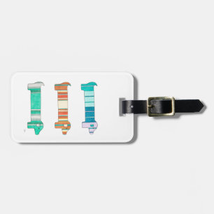 3 Dachshund Colour Study #1 Luggage Tag