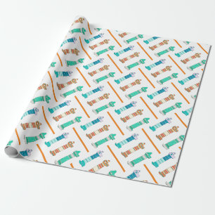 3 Dachshund Colour Study #1 Wrapping Paper
