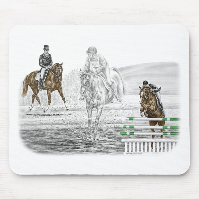 3-Day Eventing Horses Combined Training Mouse Pad (Front)