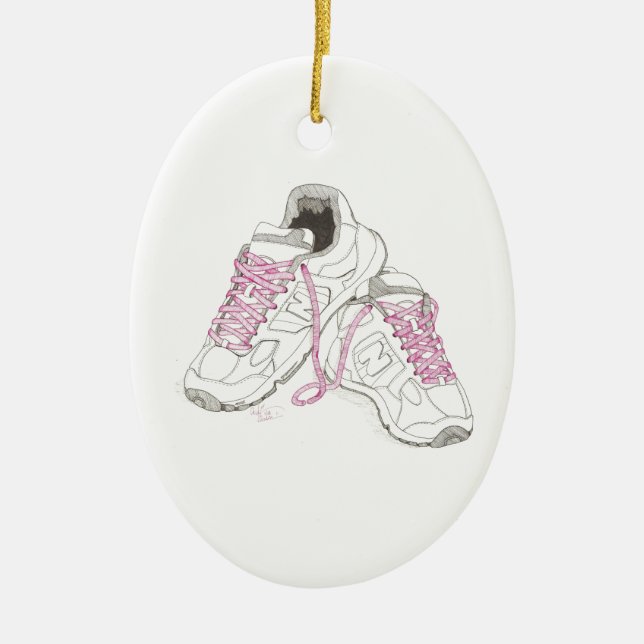 3 Day Walking Shoes Ceramic Tree Decoration (Front)