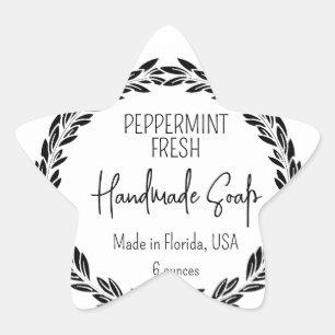 3 Designs Custom Modern Leaf Border Waterproof Star Sticker