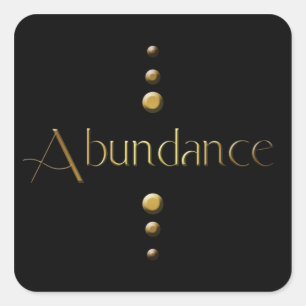 3 Dot Gold Block Abundance & Black Background Square Sticker