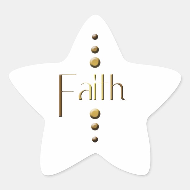 3 Dot Gold Block Faith Star Sticker (Front)
