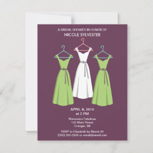 3 Dresses Bridal Shower Invitations -Wine