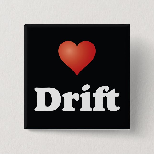 <3 Drift [Button] 15 Cm Square Badge (Front)