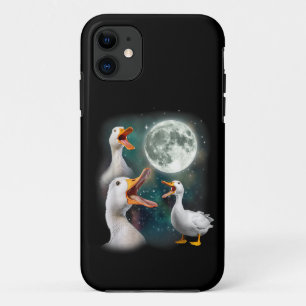 3 Ducks Howl At Moon Funny Weird Cursed Pekin Duck Case-Mate iPhone Case