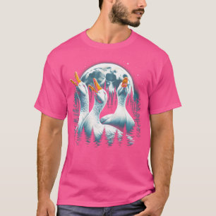 3 Ducks Howling At The Moon Wolf Animal T-Shirt