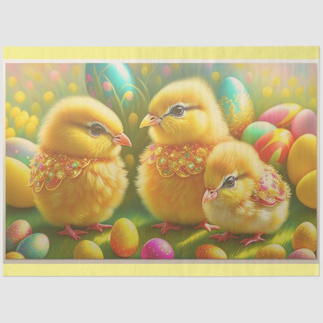 3 Easter Chicken Collection Tissue Paper (Front)