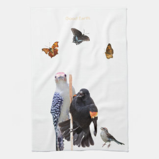3-Eastern Birds and 3-Butterflies: Tea Towel