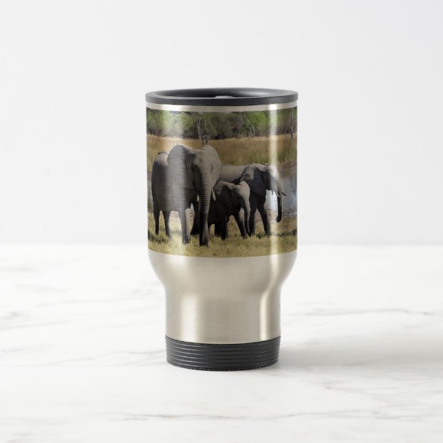 3 elephants travel mug (Center)
