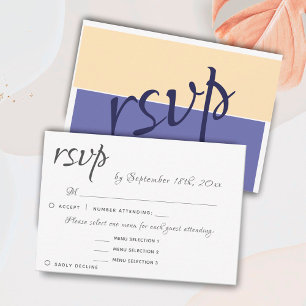 3 Entree Menu Choice Elegant RSVP Wedding Reply