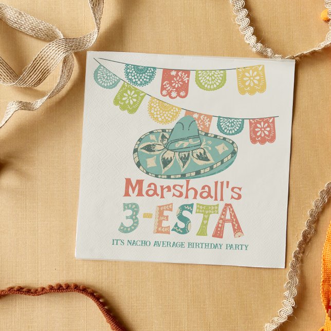 3-Esta Personalised Sombrero Birthday Party Napkin (Creator Uploaded)