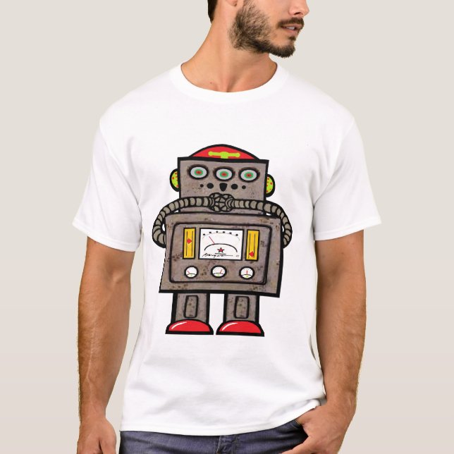 3 Eyed Suprised Robot T-Shirt (Front)