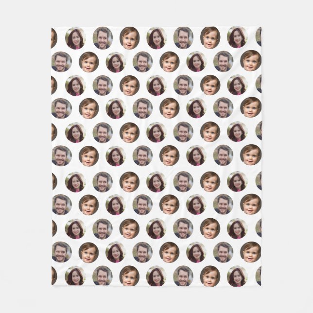 3 Family Members Photo Collage Fleece Blanket (Front)