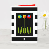 3 Fibonacci Flowers on Bold Stripes Graduation