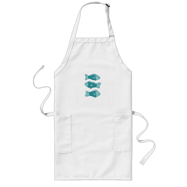 3 fish in illustration  long apron (Front)
