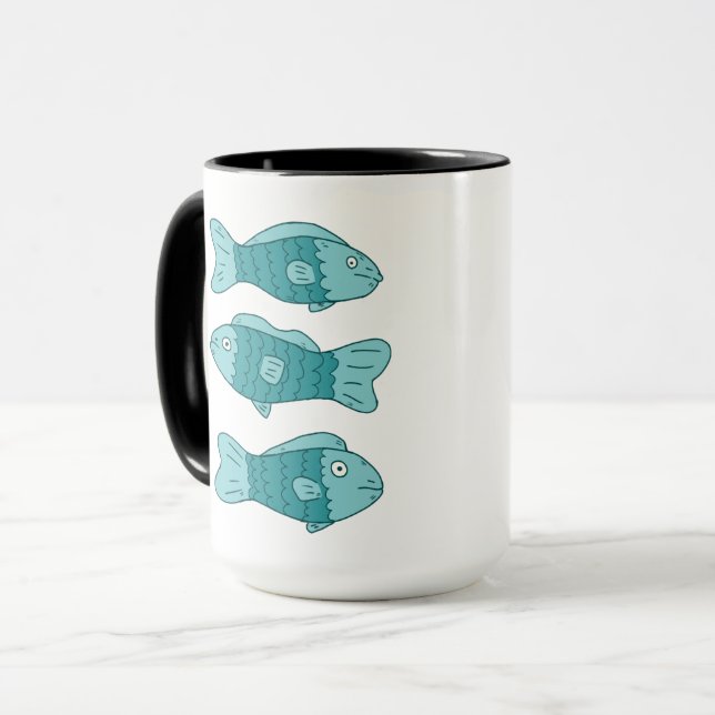 3 fish in illustration  mug (Front Left)